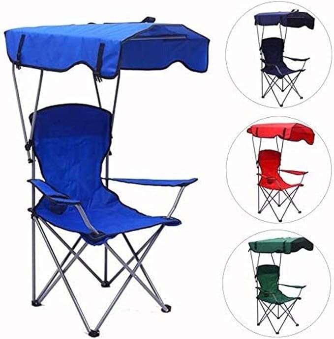 Foldable Outdoor Chair with Sun Canopy